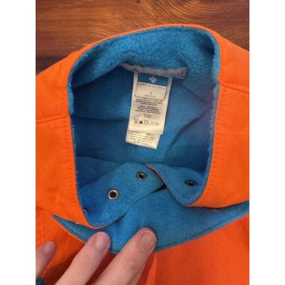 Columbia Infant Baby Fleece Lined Bibs Snowpants Sz 6 Months Omni Shield Orange - Picture 5 of 11